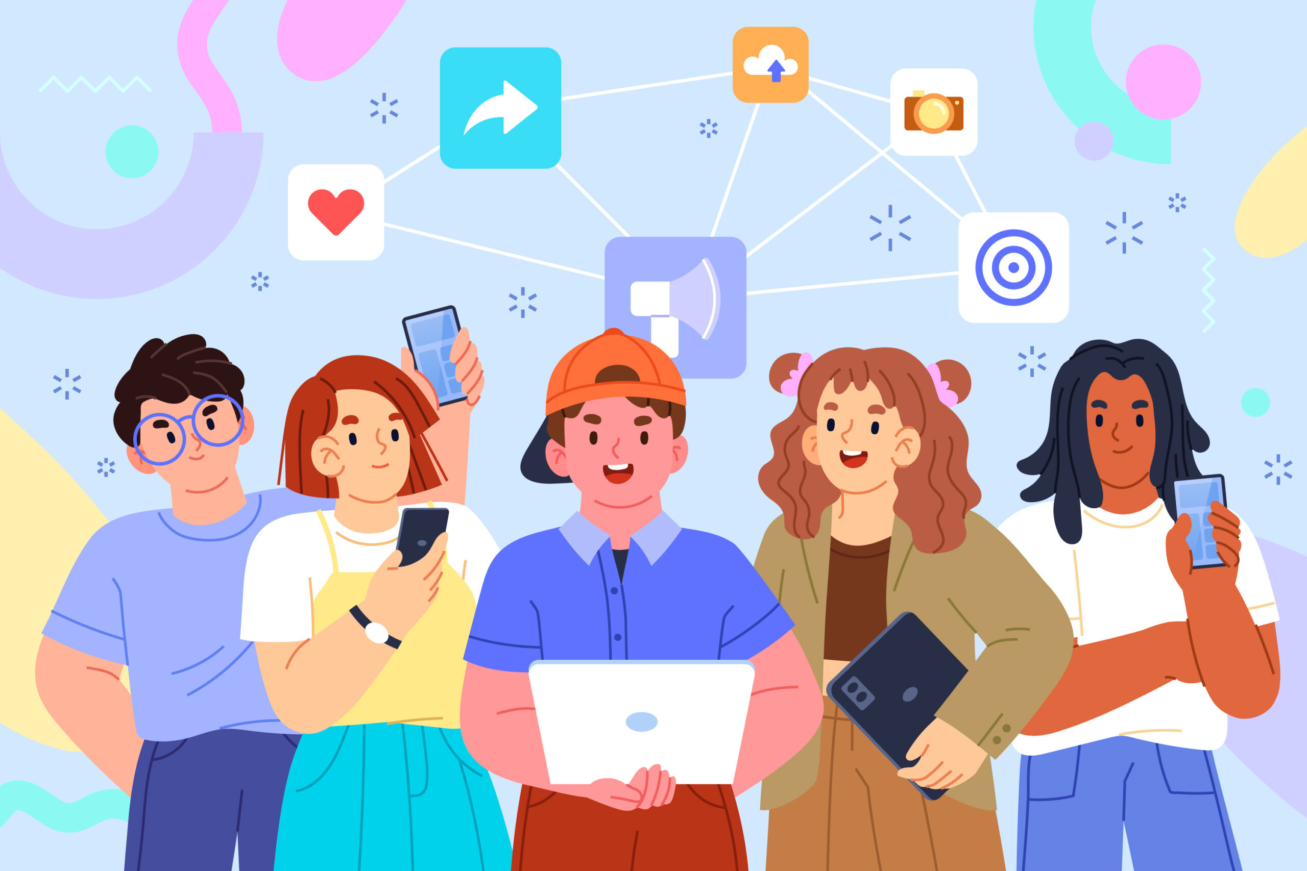 Team of people handling marketing